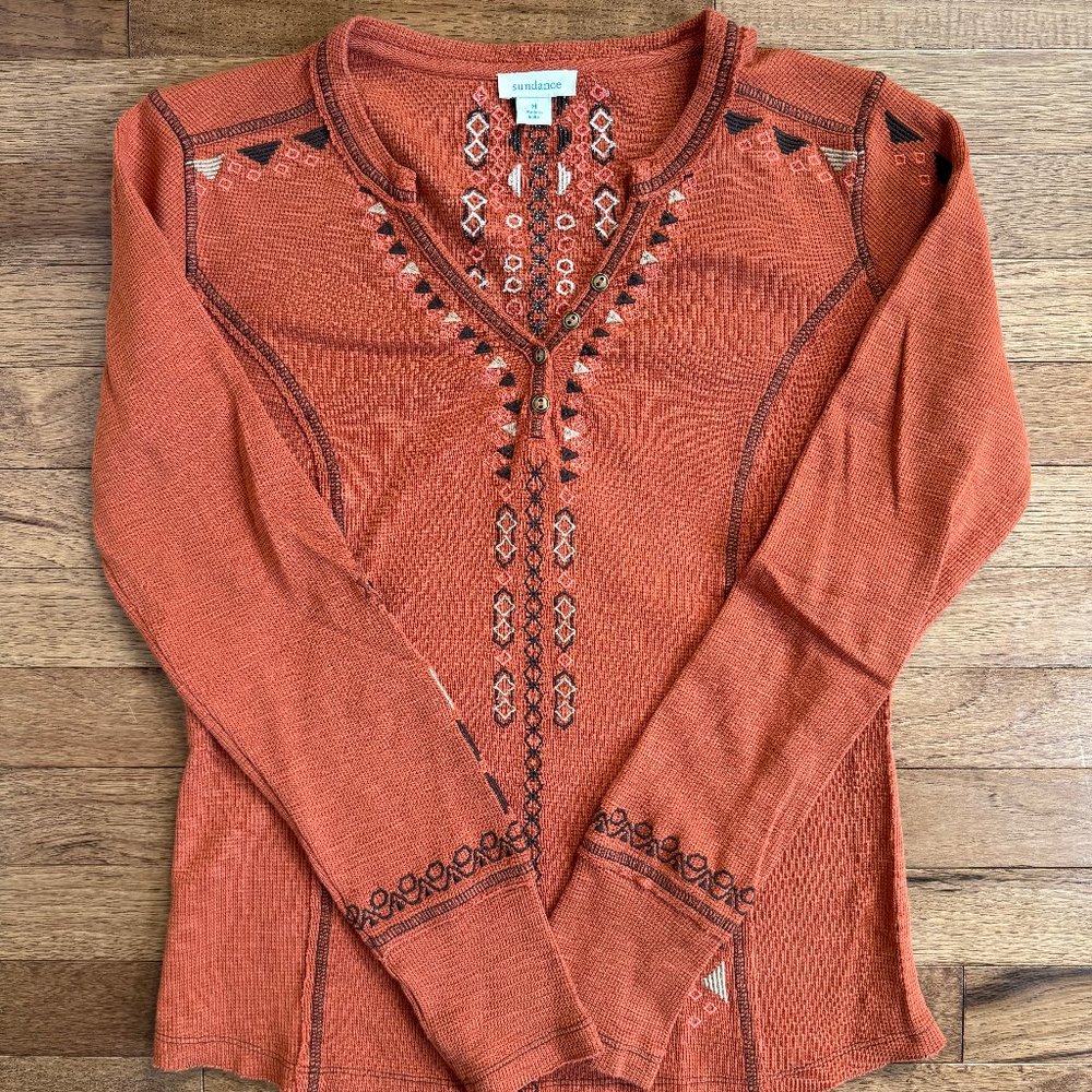 SUNDANCE Waffle Henley Boho